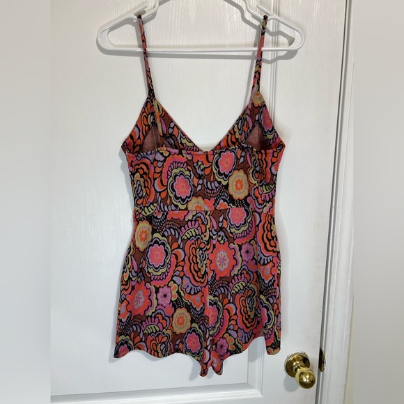 Zara Floral retro Print Women's sleeveless romper size M - Picture 3 of 11